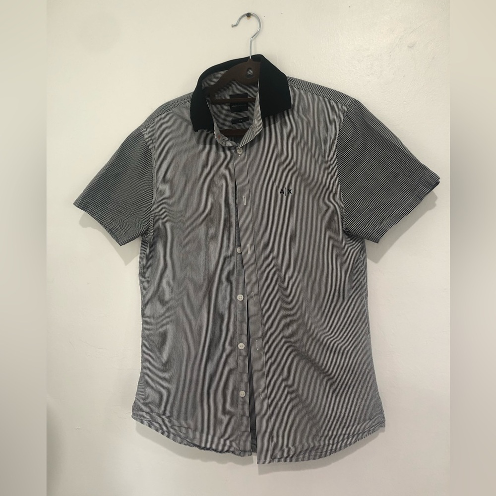 Armani exchange Men's short sleeves black and white casual size S